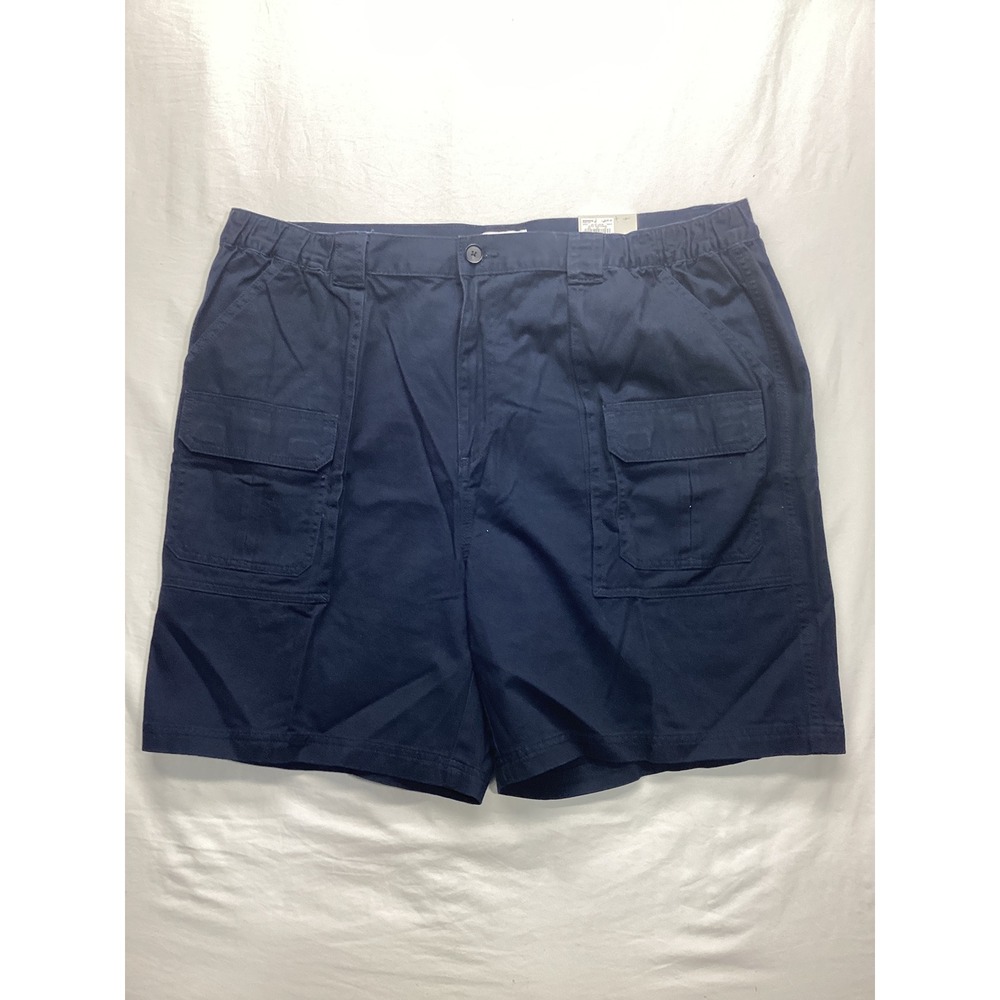 Croft & Barrow Mens Navy Blue Side Elastic Cargo Shorts Size 42 MC01X100RS NEW - Picture 2 of 6